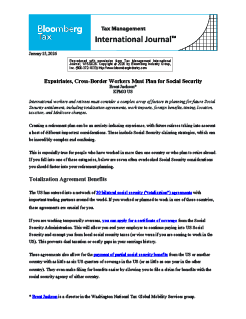 Expatriates, Cross-Border Workers Must Plan for Social Security