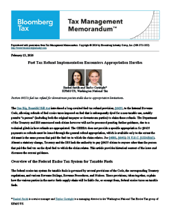 Fuel Tax Refund Implementation Encounters Appropriation Hurdles