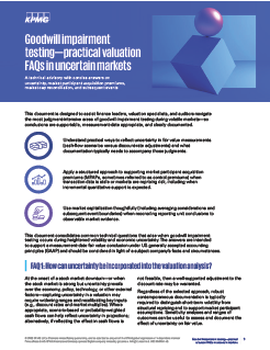 Part 2 | Goodwill Impairment Testing - Practical Valuation FAQs in Uncertain Markets