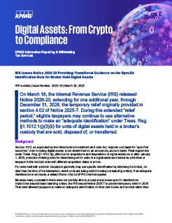 IRS Issues Notice 2026-20 Providing Transitional Guidance on the Specific Identification Rule for Broker Held Digital Assets