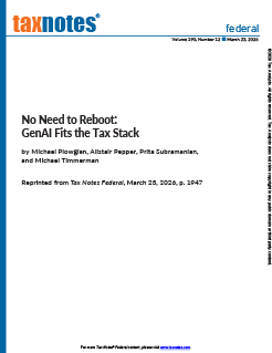 No Need to Reboot: GenAI Fits the Tax Stack