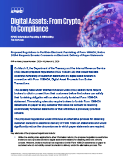 IRS Proposed Regulations to Facilitate Electronic Furnishing of Form 1099‑DA